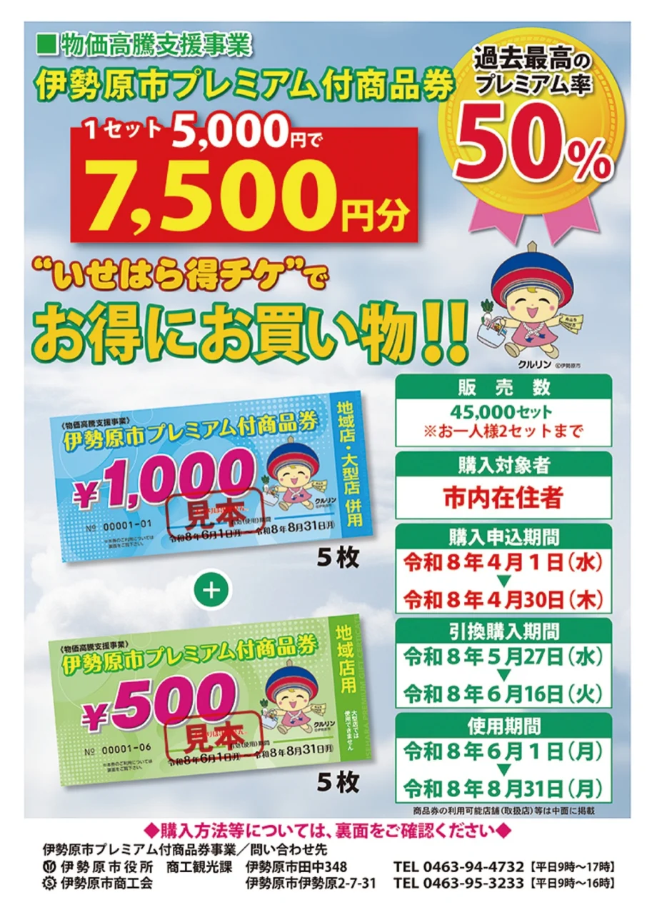 伊勢原市プレミアム付商品券使用可能店